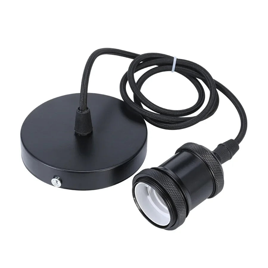 E27 suspension wire lamp holder set Vintage copper metal lamp holder holder electroplated aluminum shell lamp holder