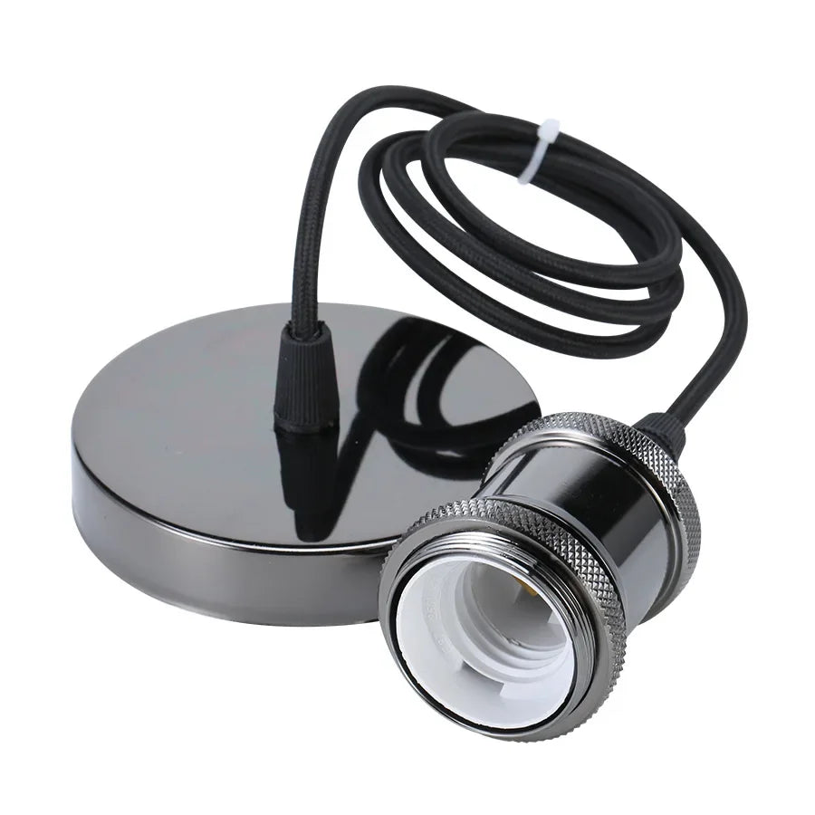 E27 suspension wire lamp holder set Vintage copper metal lamp holder holder electroplated aluminum shell lamp holder