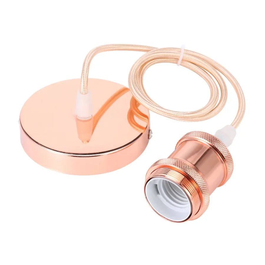 E27 suspension wire lamp holder set Vintage copper metal lamp holder holder electroplated aluminum shell lamp holder