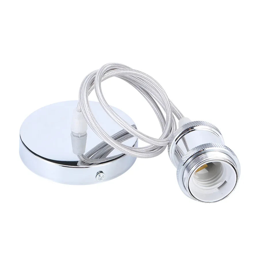 E27 suspension wire lamp holder set Vintage copper metal lamp holder holder electroplated aluminum shell lamp holder